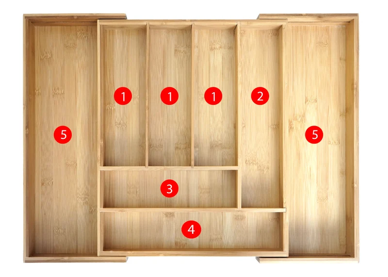Tiroir organisateur étirable multifonction cuisine 35 x 58 x 45 cm en bambou naturel 04_0011307