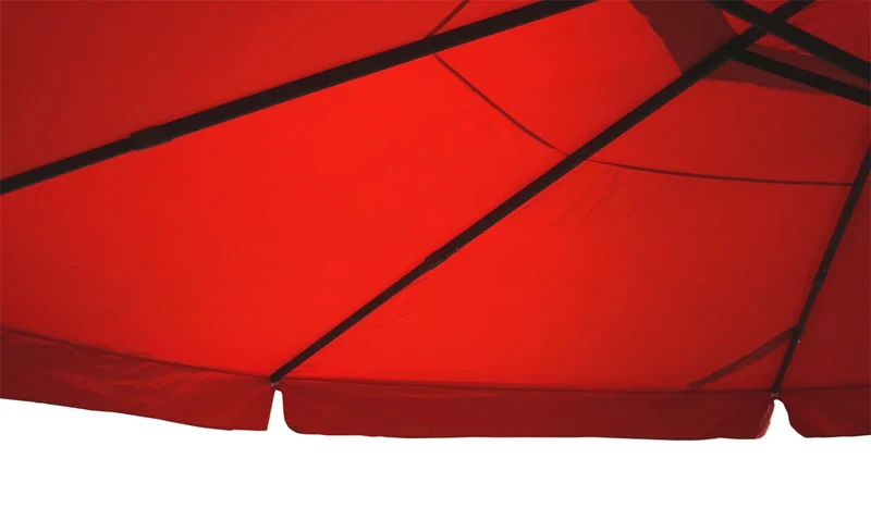 Parasol de jardin diamètre 5 m avec manivelle et pied en croix polyester crème et aluminiun 04_0011459