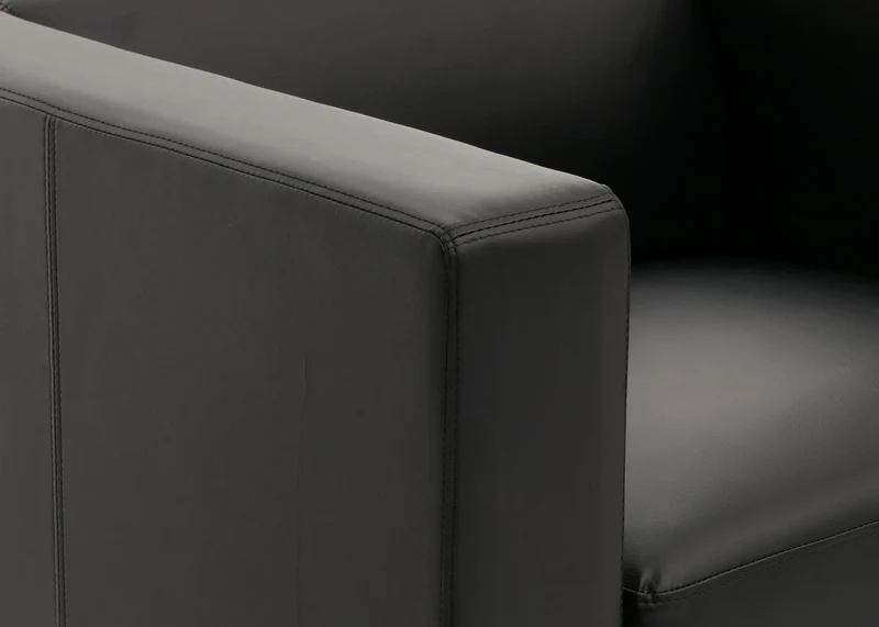 Sofa relax moderne lounge 70 x 86 x 75 cm assise confortable design épuré en cuir noir 04_0011550