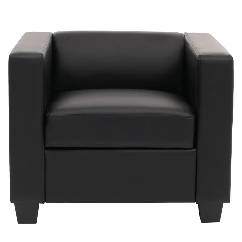 Sofa relax moderne lounge 70 x 86 x 75 cm assise confortable design épuré en cuir noir 04_0011550
