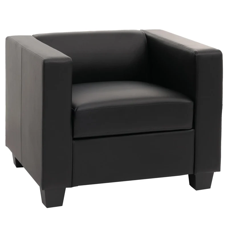 Sofa relax moderne lounge 70 x 86 x 75 cm assise confortable design épuré en cuir noir 04_0011550