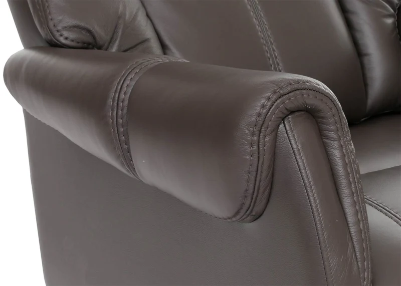 Fauteuil relax électrique aide au lever repose pieds et dossier réglables pivotant à 360° cuir véritable marron et bois naturel 04_0007822