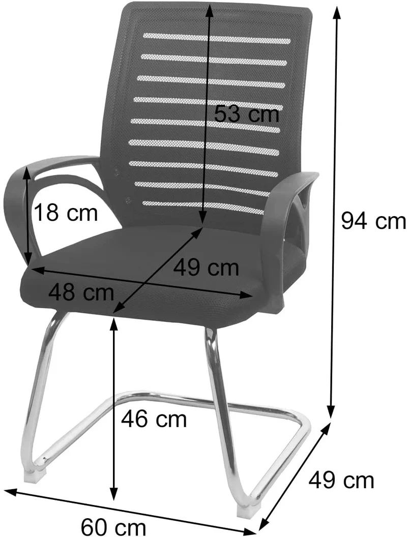 Lot de 2 chaises de conférence sièges visiteurs ergonomiques charge 150 kg tissu polyester gris et acier chromé BUR04122
