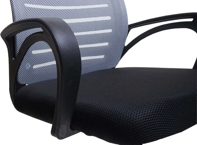 Lot de 2 chaises de conférence sièges visiteurs ergonomiques charge 150 kg tissu polyester gris et acier chromé BUR04122