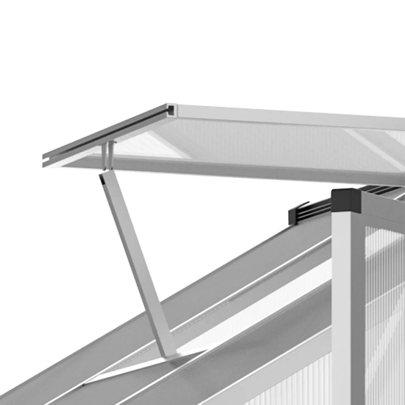 Serre de jardin 303 x 183 x 195 cm ventilation réglable protection uv contemporain avec porte battante en aluminium gris 21_0004122
