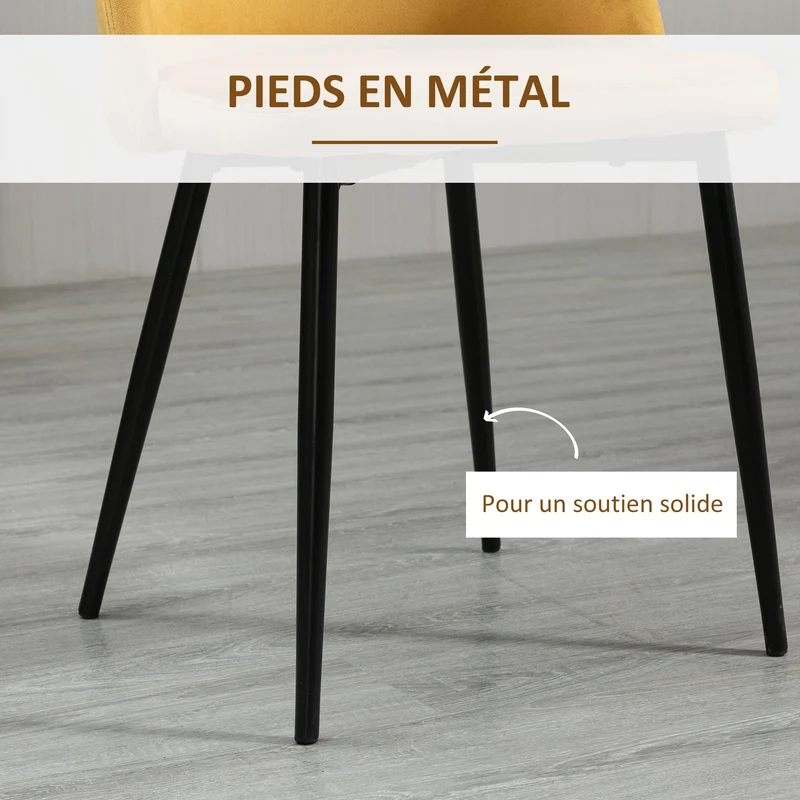Lot de 4 chaises scandinaves salle à manger 49 x 50 x 77 cm assise rembourrée confortable design moderne en velours bleu 21_0002178