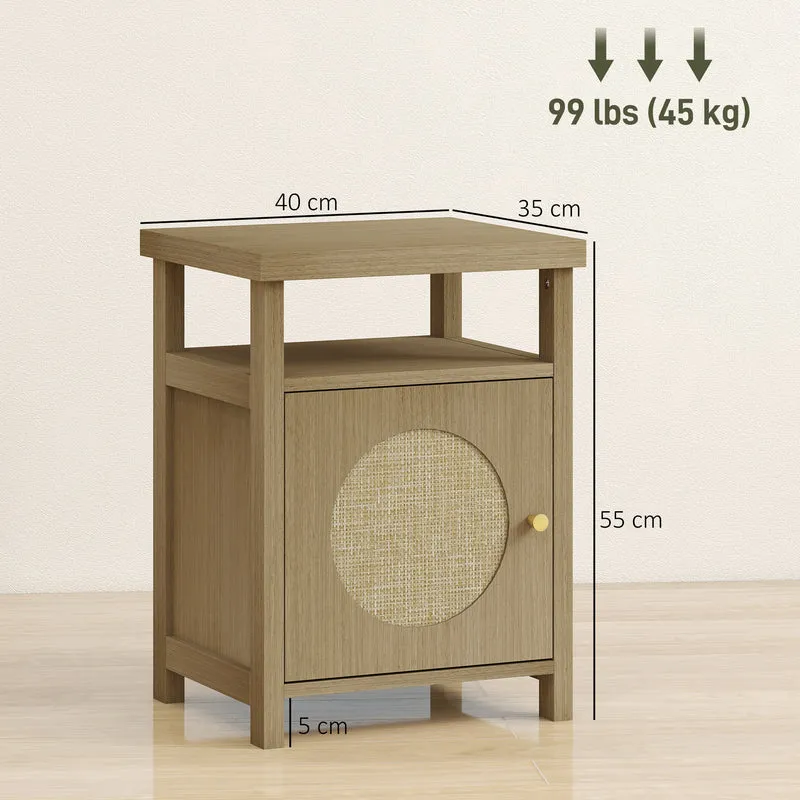 Lot de 2 tables de chevet 40 x 35 x 55 cm rangement optimisé étagère compartiment vintage en panneau de particules marron 21_0003744