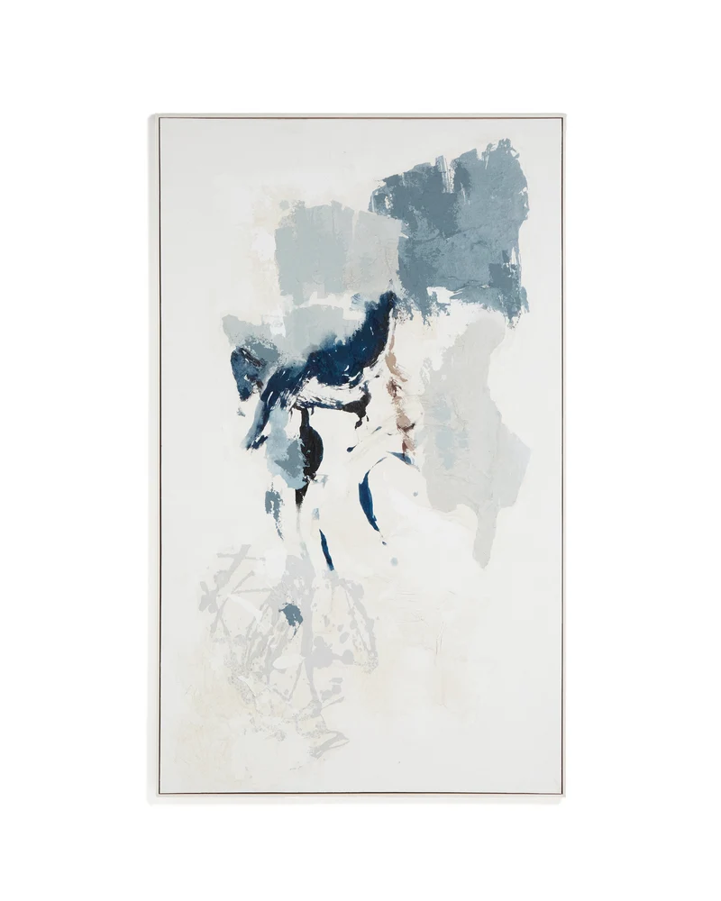 Erale grey and blue hand-painted abstract picture 120 x 200cm