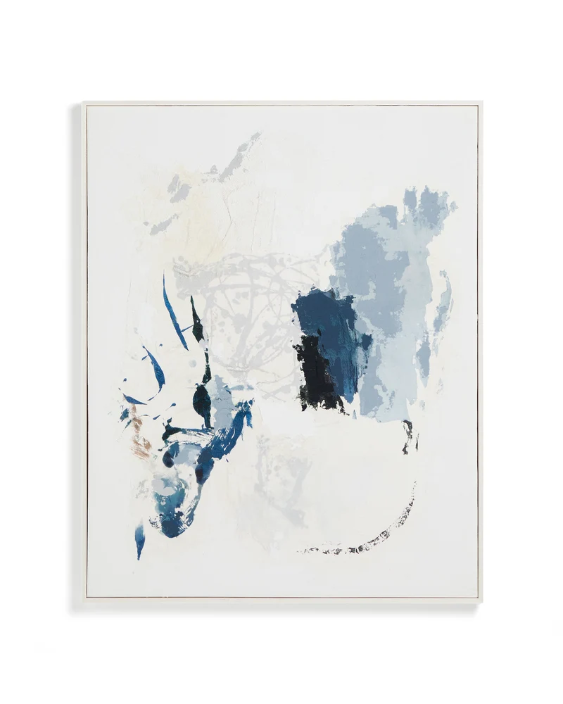 Erale grey and blue hand-painted abstract picture 80 x 100cm