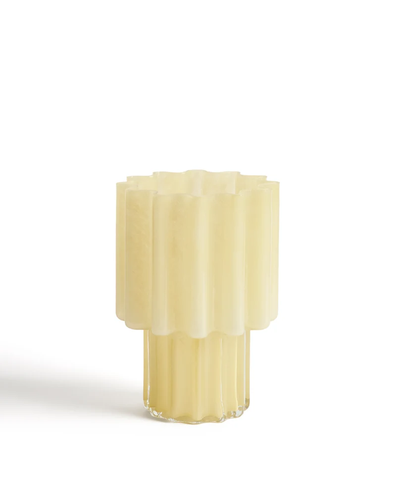 Cristila yellow glass vase 25cm