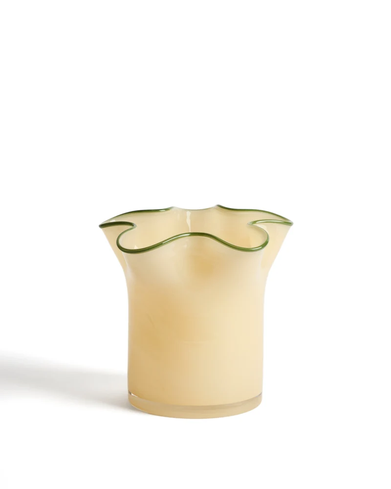 Endasi yellow glass vase 19.5cm
