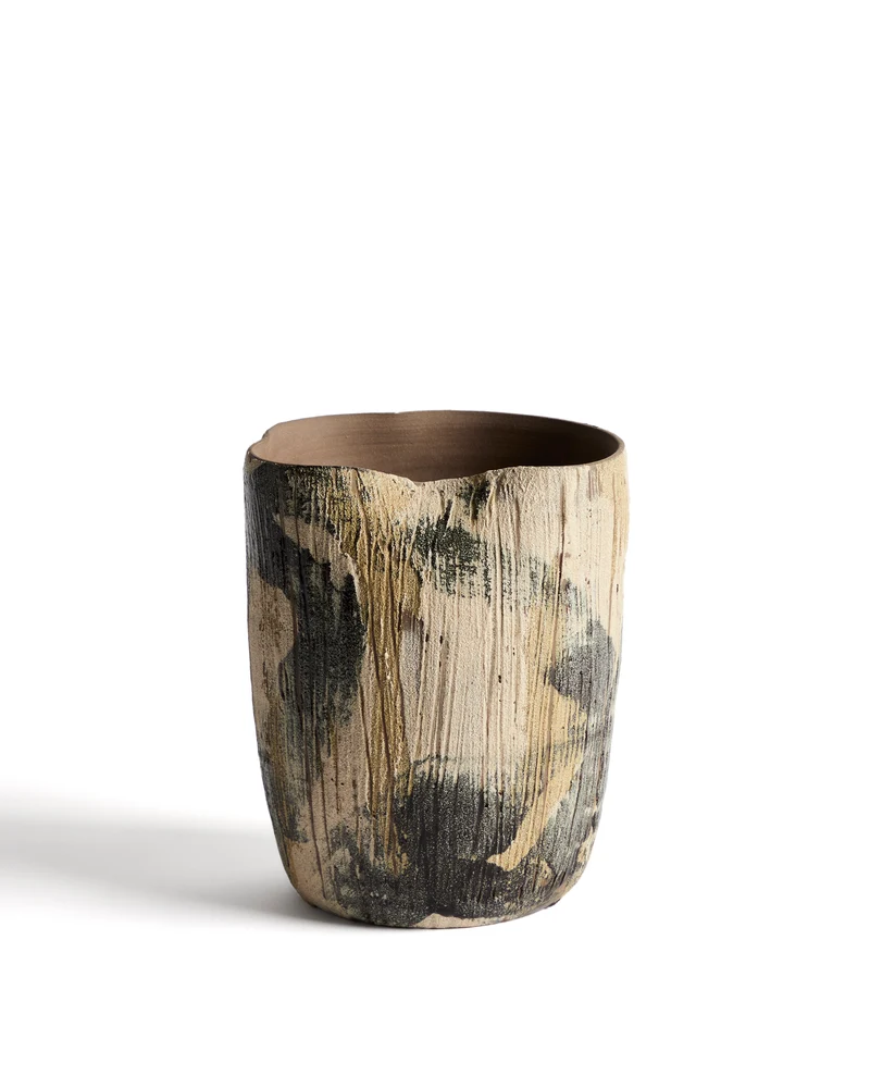 Dirva brown ceramic vase 23cm