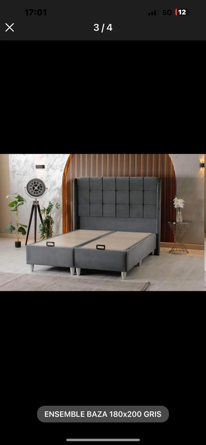 Lit Coffre Ella gris
