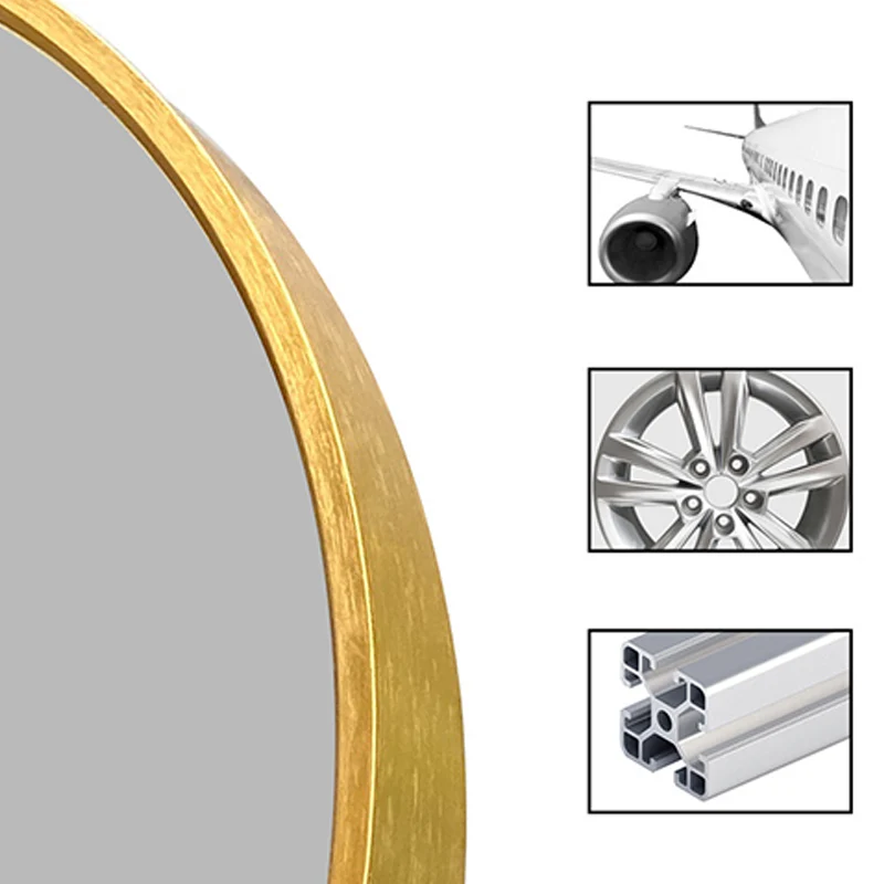 Modern Minimalist Oval Aluminum Alloy Glass Full-Length Wall Mirror For Living Room