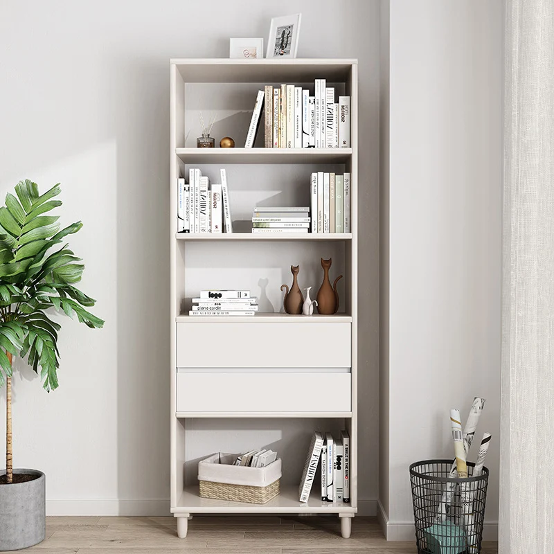 Modern Minimalist Rubber Wood Plywood Rectangular Cylindrical Storage Cabinet With 2 Drawers For Living Room