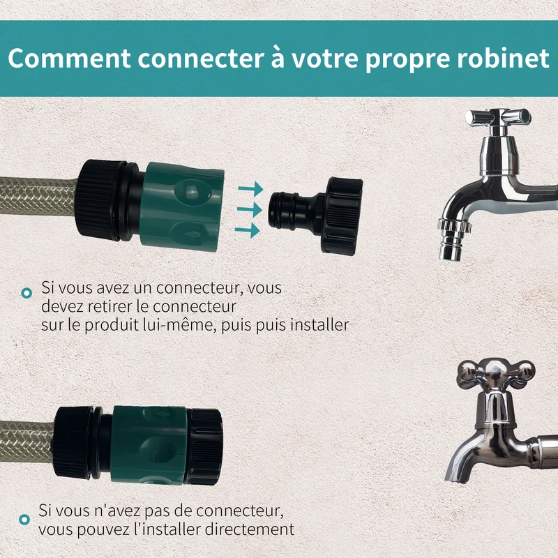 Dévidoir mural pivotant 180° arrosage jardin 44 x 23 x 41 cm enroulage automatique pistolet 7 modes design en PP vert 21_0004131
