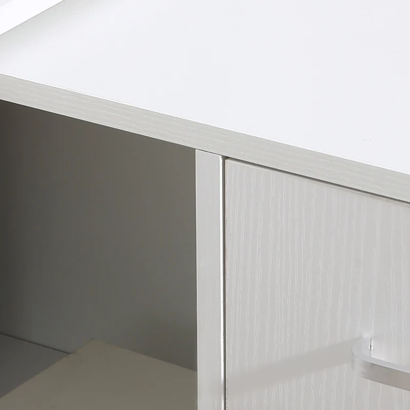 Bureau d'angle rotatif 180° 117 x 82 x 74 cm rangement intégré modulable design épuré en panneau de particules blanc 21_0002403