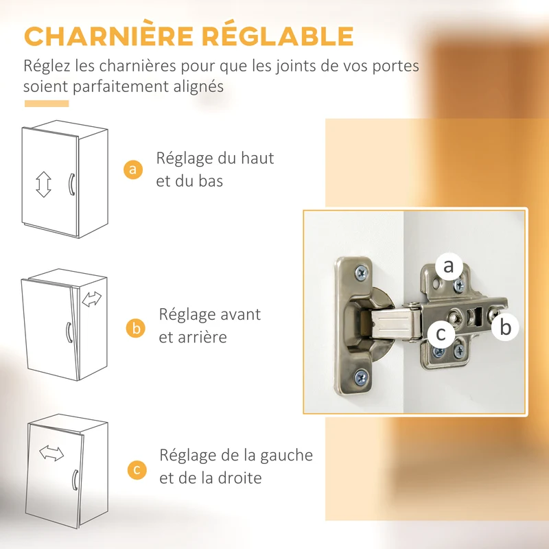 Buffet haut cuisine 60 x 40 x 160 cm rangement optimisé 3 tiroirs salon style moderne en panneaux de particules blanc 21_0002218