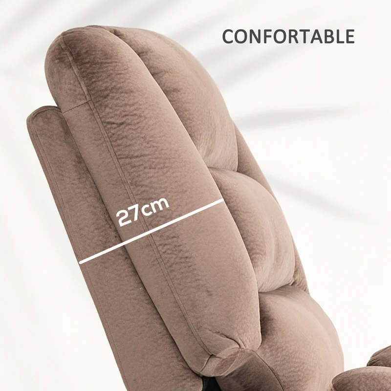Fauteuil releveur électrique inclinable 90 x 93 x 110 cm massage chauffant aide levage moderne épuré en polyester marron 21_0000902