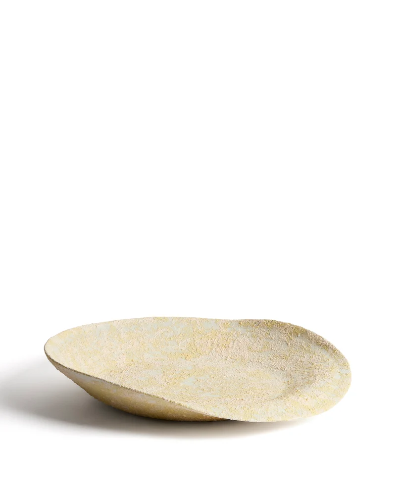 Medira ecru and yellow ceramic centrepiece Ø50.5cm