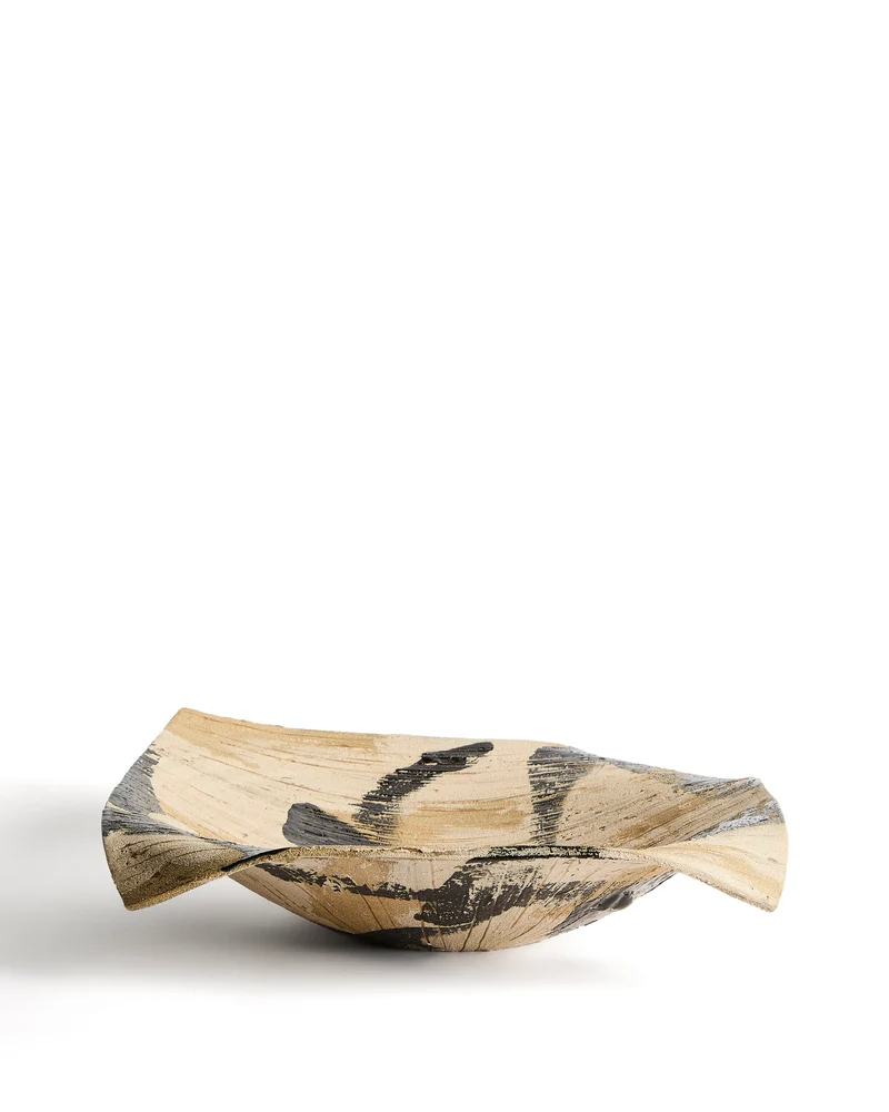 Dirva brown ceramic centrepiece 40 x 51cm