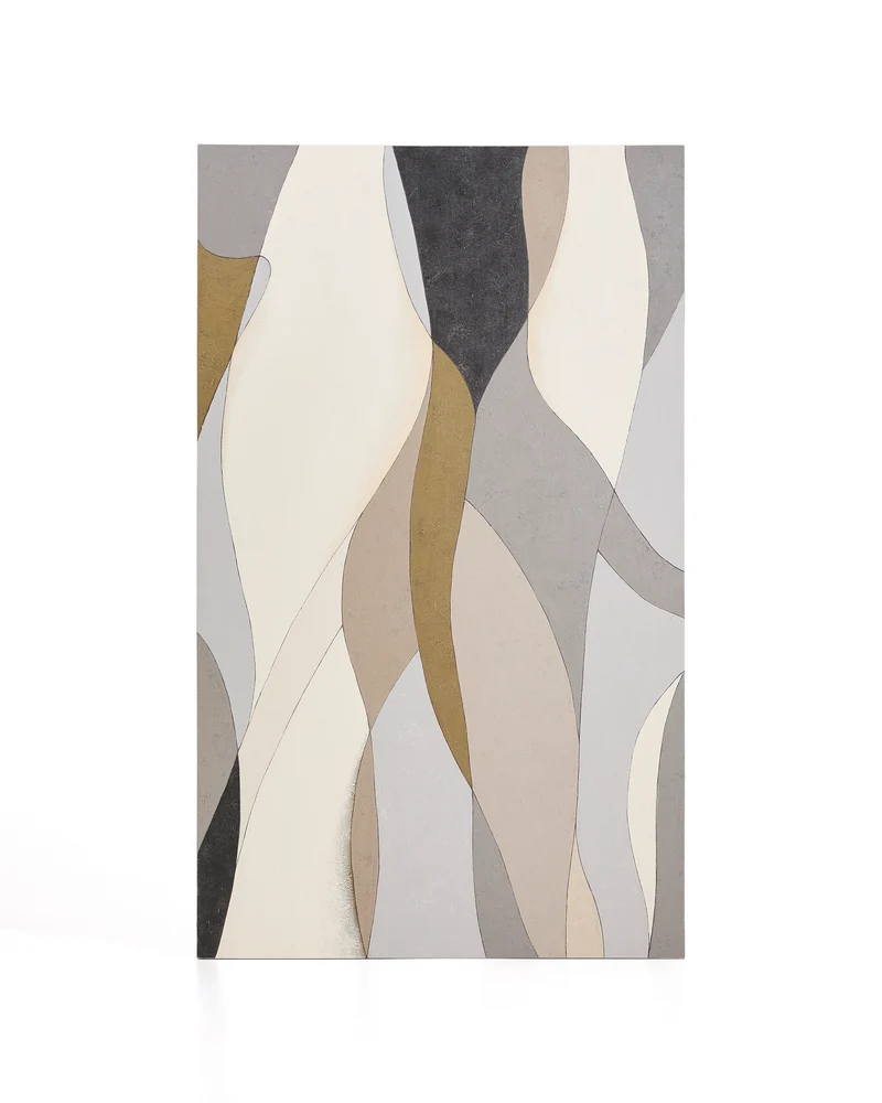 Marvilo grey and mustard abstract canvas 120 x 200cm
