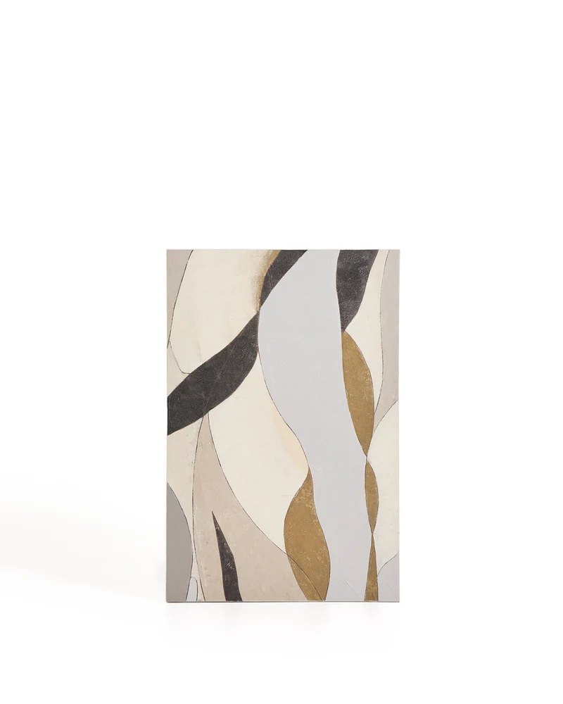 Marvilo grey and mustard abstract canvas 60 x 90cm