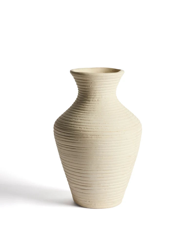 Pria beige papier-mâché vase 36cm