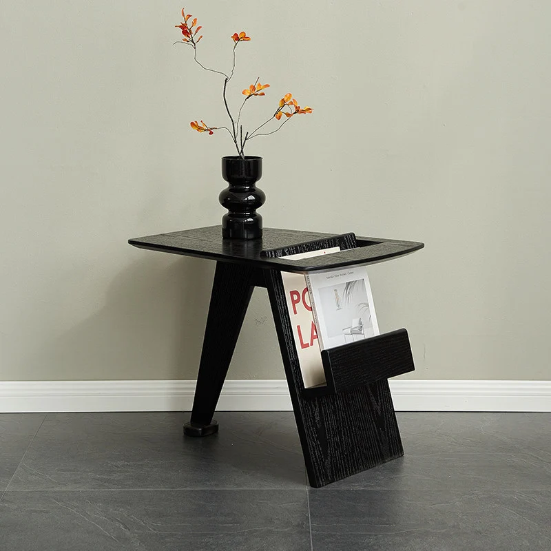 Modern Shabby Chic Geometric Rubberwood Lightweight End Table 1-Tier For Living Room
