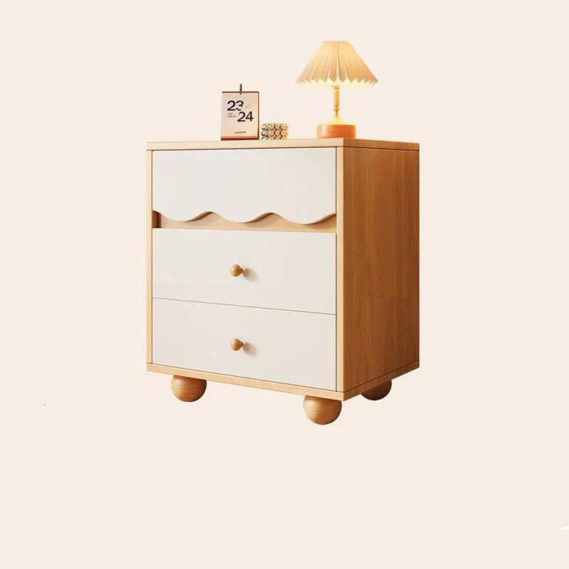 Traditional French Eco-Friendly Engineered Wood Pine Wood Legs Ripple Rectangular Storage Cabinet With 3/4 Drawers For Living Room