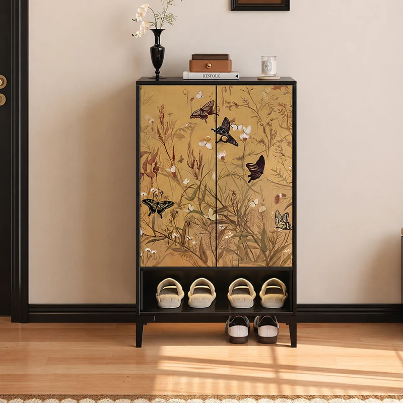 Traditional Chinese Carbon Steel Rectangular Multi-Functional Shoe Storage Cabinet 5-Tier For Entryway & Hallway