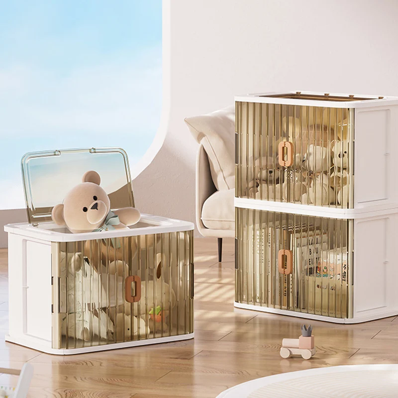 Modern Minimalist PP PET HIPS Curved Square Folding Storage Cabinet With 1 Storage For Bedroom