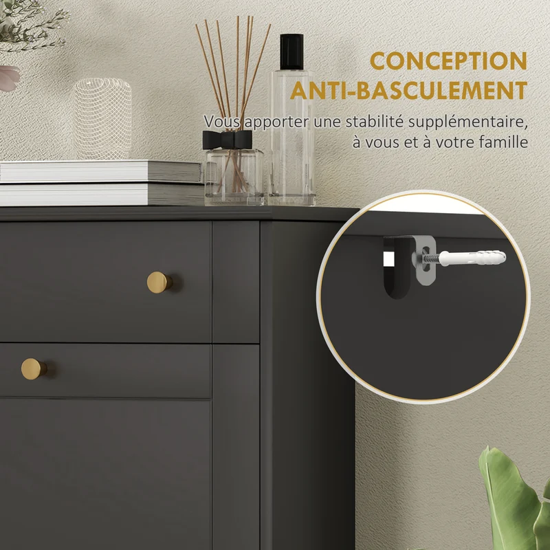 Meuble à chaussures entrée étroit 60 x 23,5 x 98,5 cm rangement 8 paires étagères réglables moderne épuré en MDF noir 21_0002673
