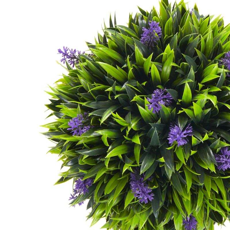 Lot de 2 plantes artificielles boule salon 60 x 24 x 24 cm sans entretien traitées uv style moderne en plastique vert 21_0001278