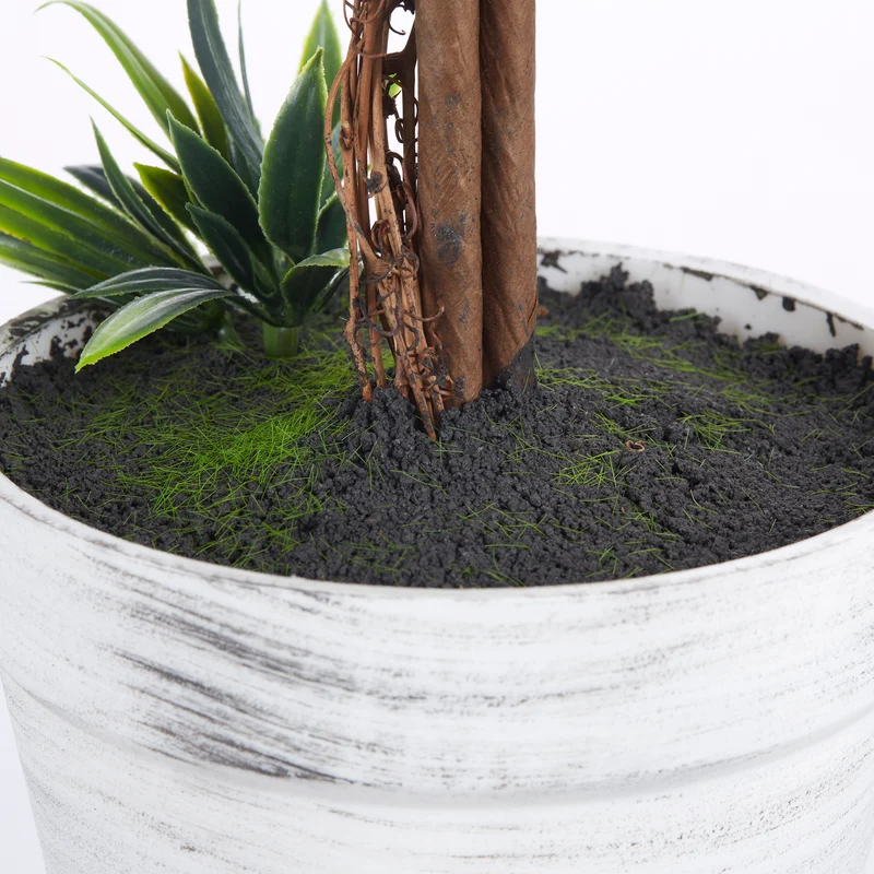 Lot de 2 plantes artificielles boule salon 60 x 24 x 24 cm sans entretien traitées uv style moderne en plastique vert 21_0001278