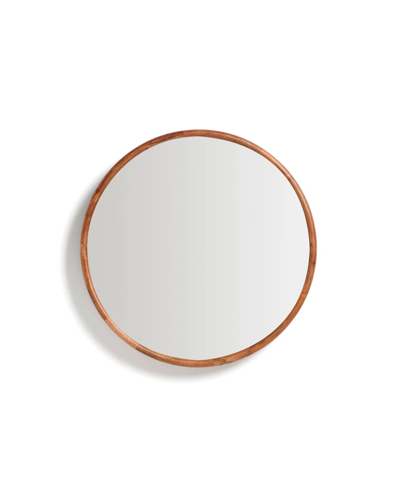 Berale acacia wood mirror Ø49.5cm