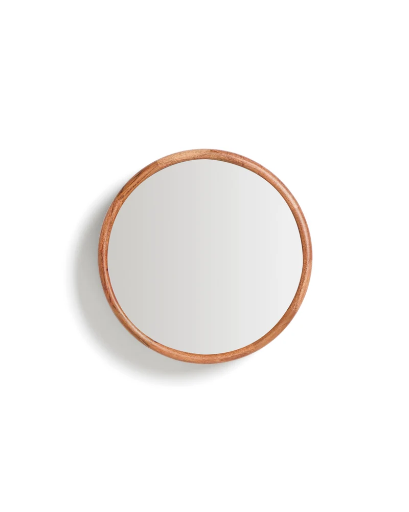 Berale acacia wood mirror Ø30.5cm