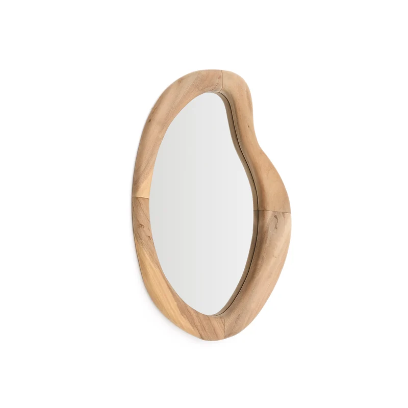 Selem mungur wood mirror with natural finish 68 x 44 cm