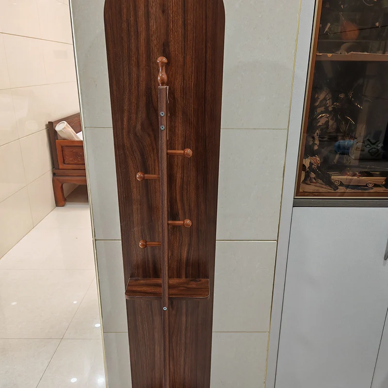 Modern Minimalist Particleboard Glass Round Swivel Hall Tree With Full-Length Mirror For Bedroom & Living Room