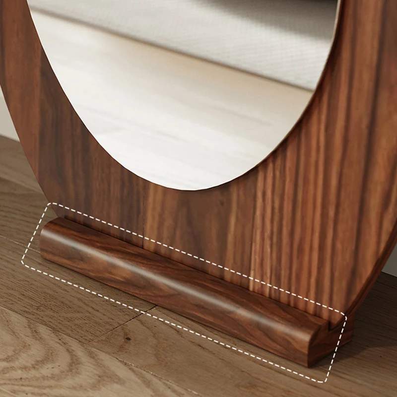 Contemporary Retro MDF Glass Oval Wave Full-Length Floor Mirror For Living Room & Bedroom