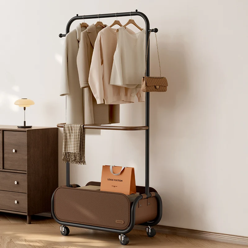 Modern Minimalist Carbon Steel Oxford Cloth Faux Leather Rectangular Hall Tree 1-Cabinet For Bedroom & Living Room