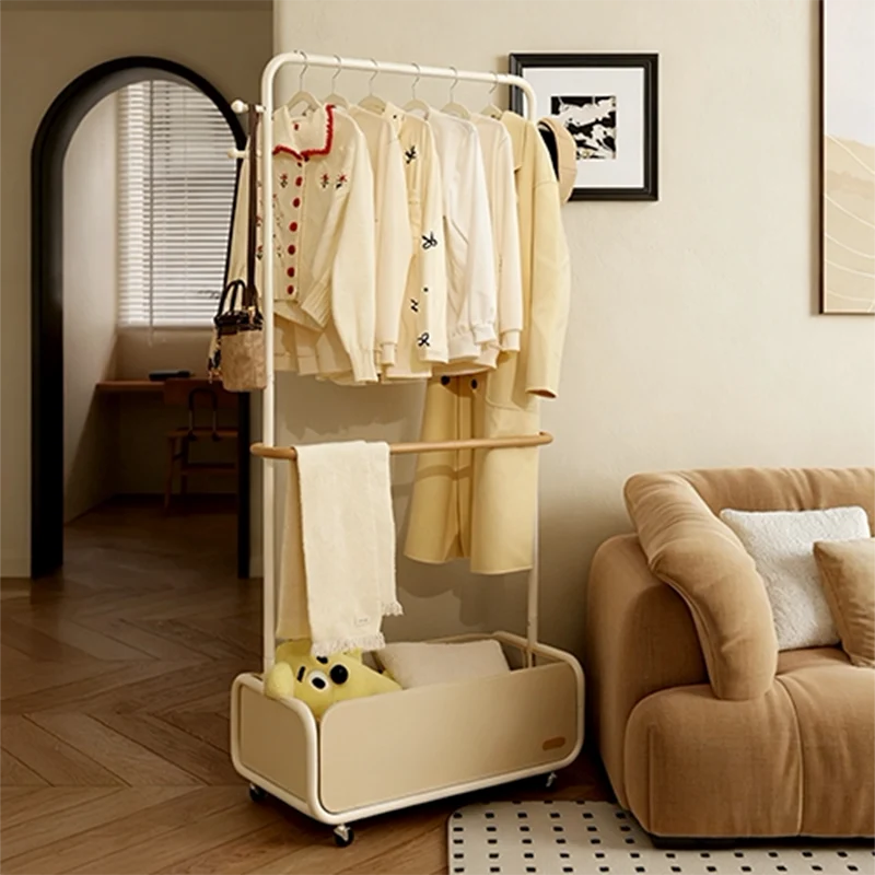Modern Minimalist Carbon Steel Oxford Cloth Faux Leather Rectangular Hall Tree 1-Cabinet For Bedroom & Living Room
