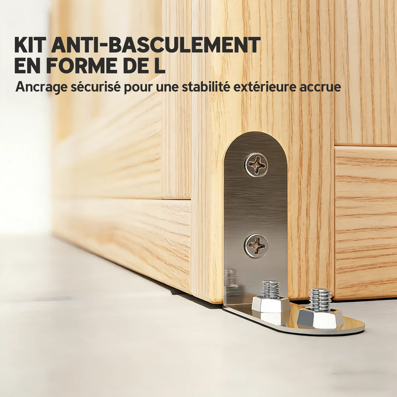 Armoire de jardin abri à outils 82 x 50 x 190 cm rangement 4 portes 2 étagères amovibles style rustique en bois naturel 21_0005653