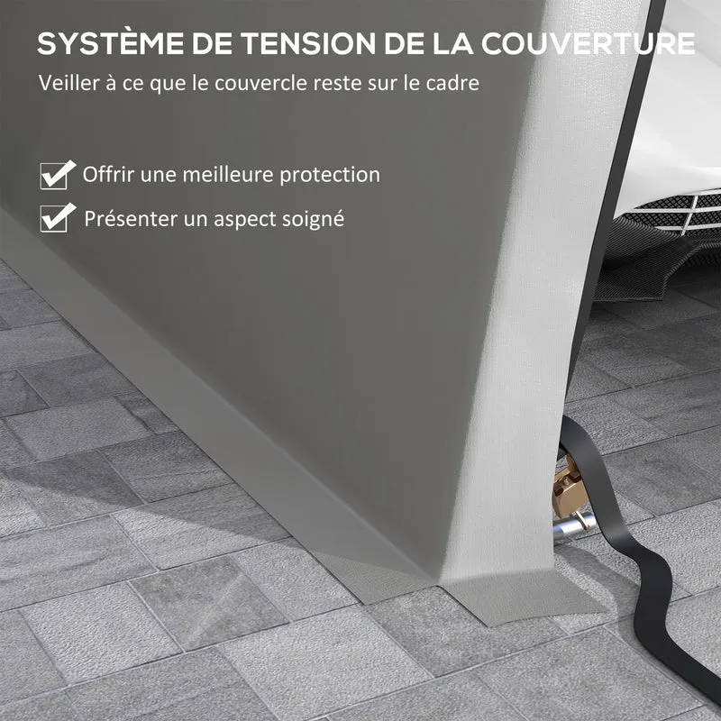 Tente garage abri véhicule 618 x 330 x 240 cm protection voiture et rangement industriel en acier galvanisé gris clair 21_0004840
