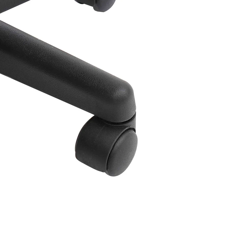 Tabouret à roulettes selle ergonomique 48 x 48 x 43-55 cm hauteur réglable pour salon contemporain en polyuréthane noir 21_0000842