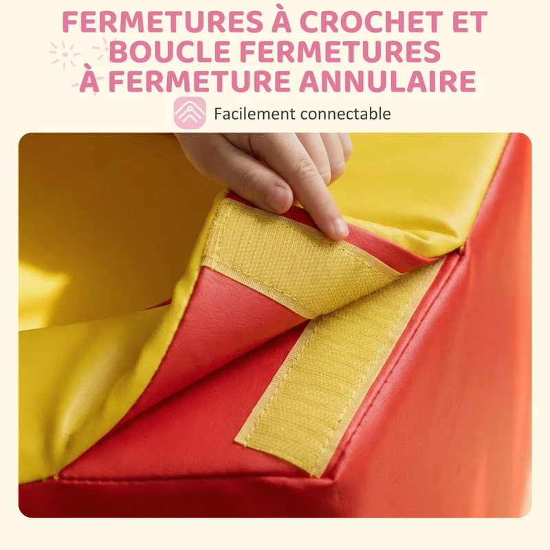 Lot de 6 blocs de motricité xxl 150 x 100 x 24 cm stimulant la motricité décoratif idéal salle de jeu en mousse rose 21_0000727