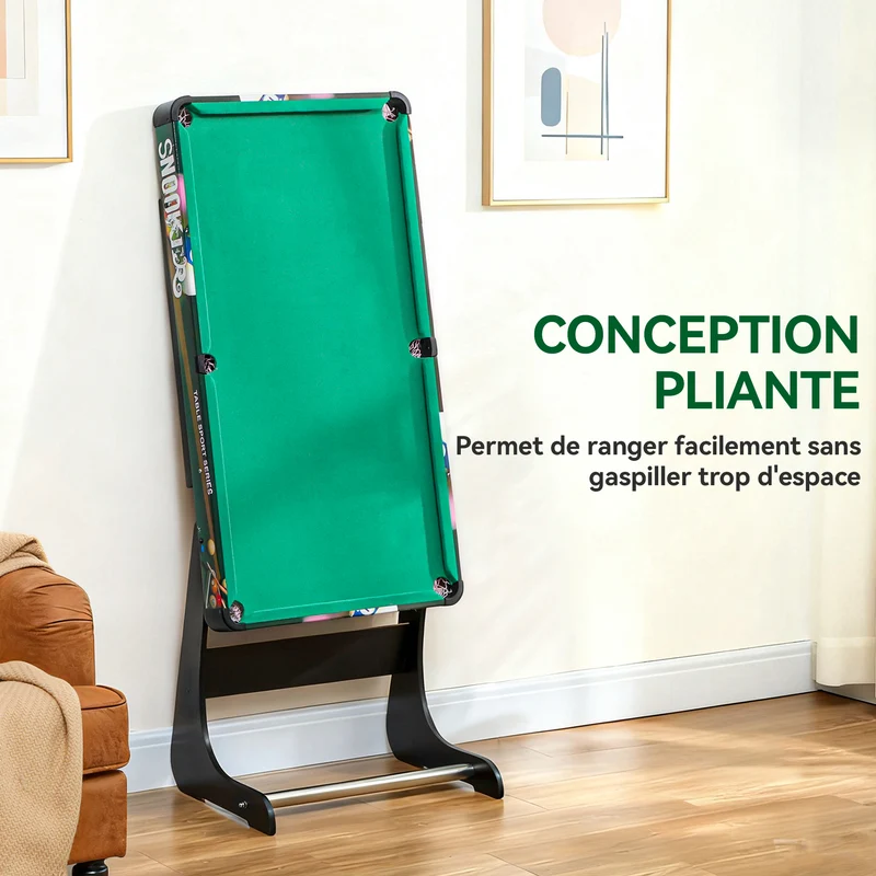 Table multi-jeux 6 en 1 de loisirs 118 x 104 x 71 cm pliable gain de place moderne tendance pour salon en MDF marron 21_0006649