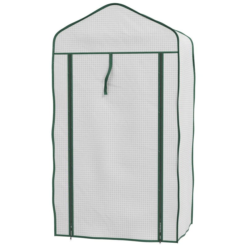 Serre de jardin compacte 3 étagères 59 x 39 x 127 cm protection anti uv bonne aération balcon moderne en plastique blanc 21_0005440