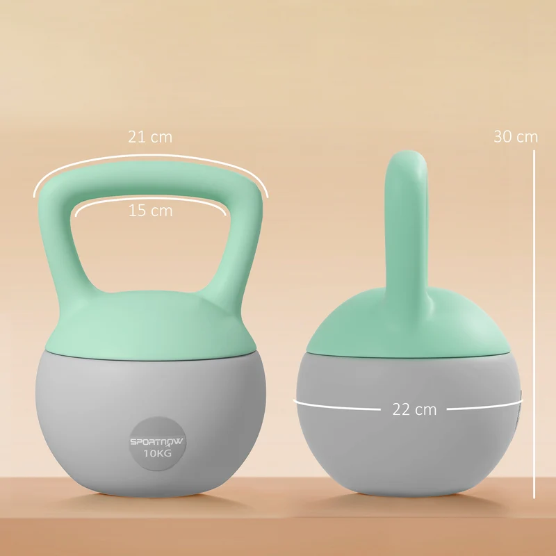 Poids russe musculation cardio 21 x 21 x 30 cm prise ergonomique antidérapante base stable design épuré en plastique gris 21_0006848
