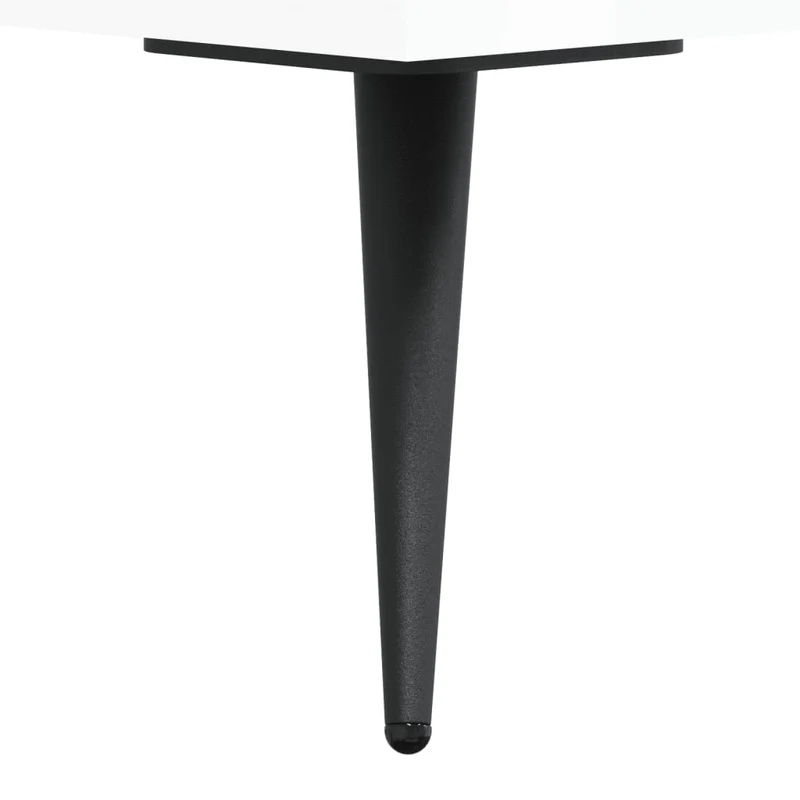 Table de chevet avec deux tiroirs 40 x 35 x 47,5 cm bois d’ingénierie blanc brillant DEC033463